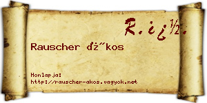 Rauscher Ákos névjegykártya